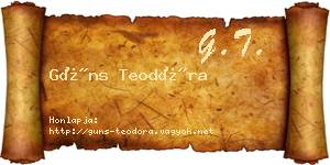 Güns Teodóra névjegykártya